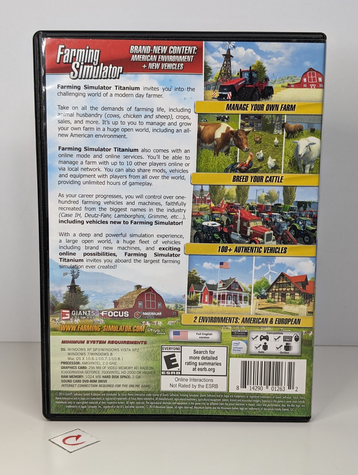 Farming Simulator: Titanium Edition (PC/Mac, 2014) CIB Complete w/ Slipcover