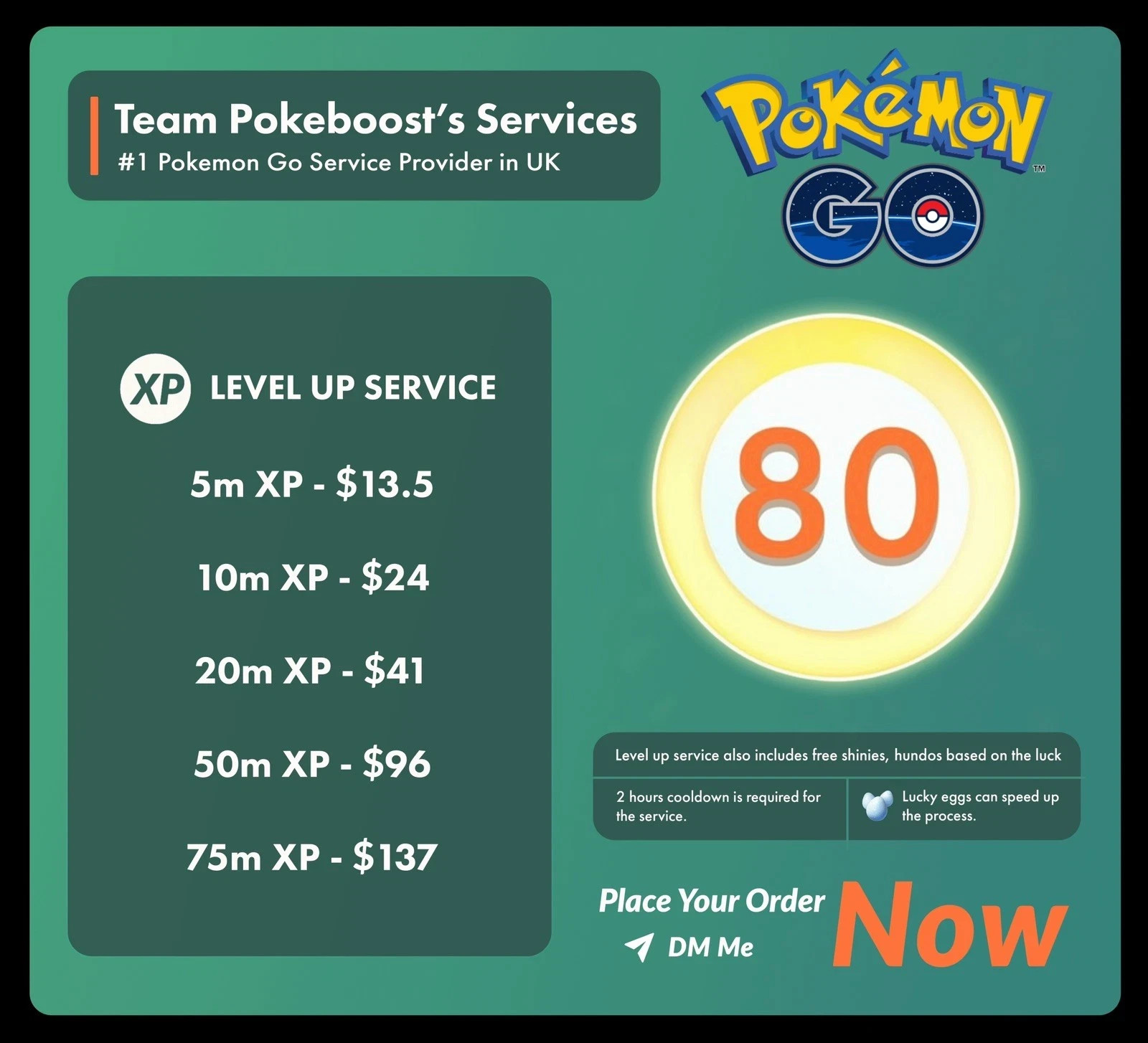 Pokémon Go 75 Million XP/FAST/READ DESCRIPTION