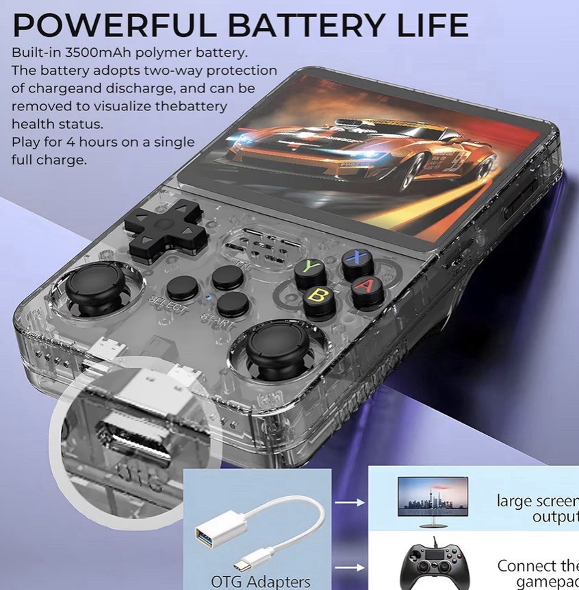Handheld Game Console Preload 20000+ Games 12+Emulators 3.5 inch IPS Screen