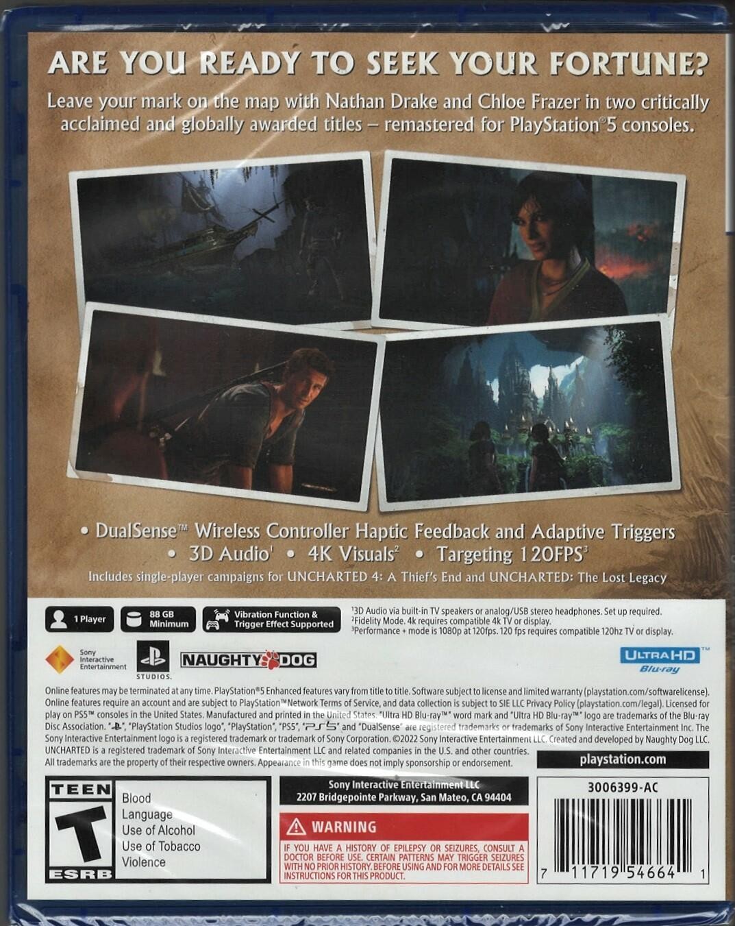 UNCHARTED: Legacy of Thieves Collection PS5 (Brand New Factory Sealed US Version