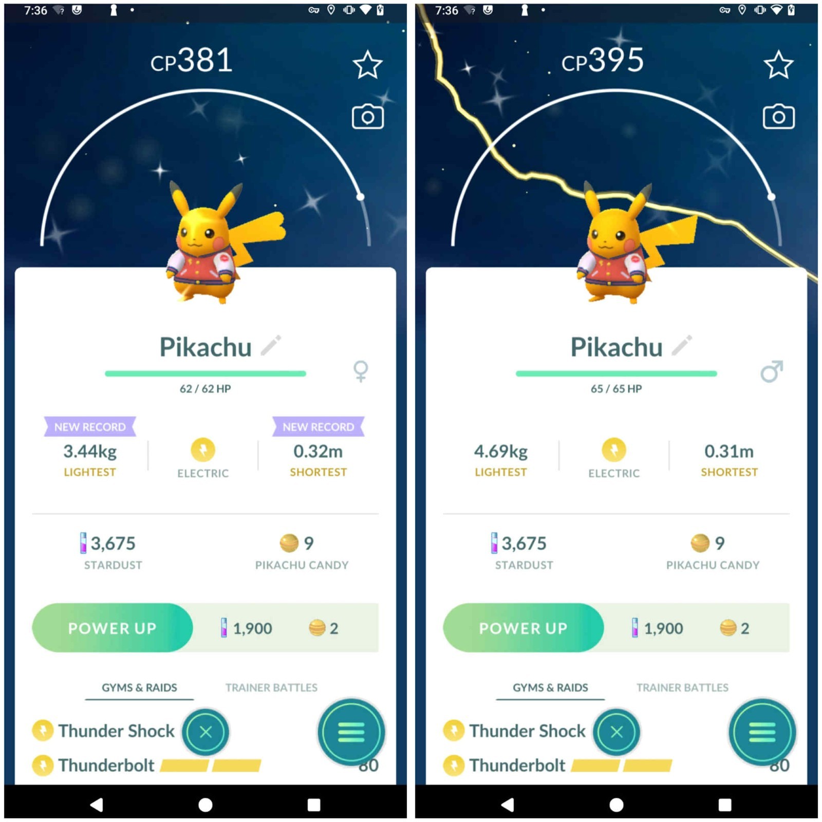 ✨Shiny Pikachu wearing a varsity jacket✨ – P T C – 20k stardust – Description