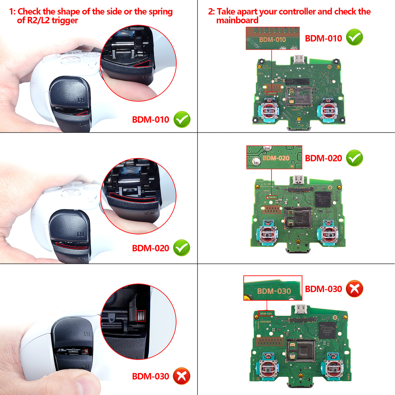 Multi-Colors Luminated White Symbols Buttons DTF V3 LED Kit for ps5 Controller