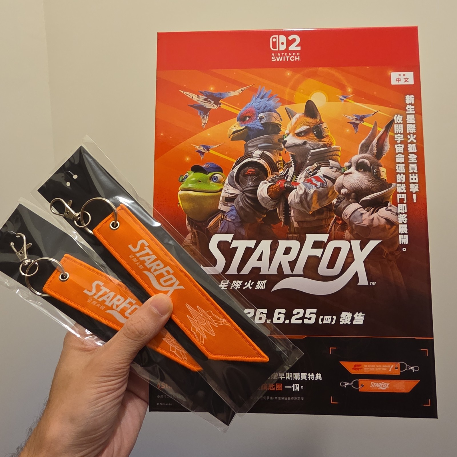 Starfox Nintendo Switch 2 Original Counter Top Display Standee 2x Promo keychain