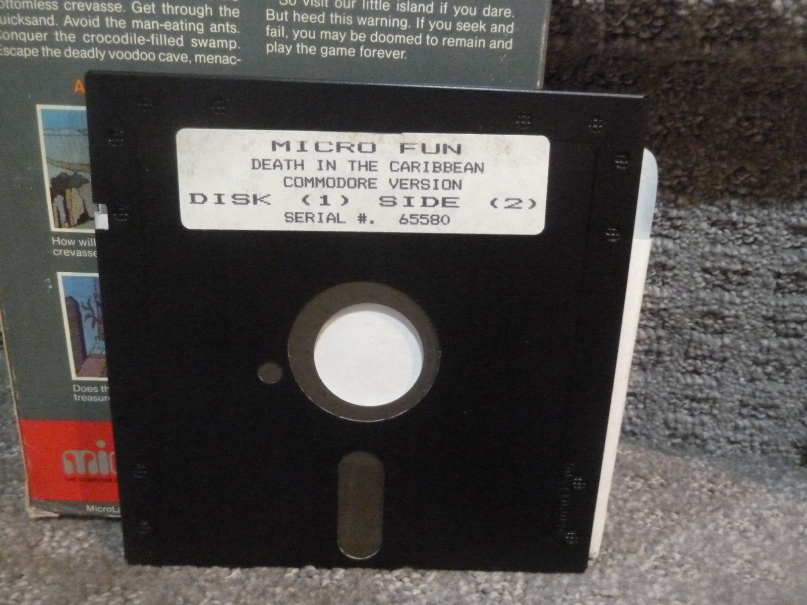 1983 Death in the Caribbean Commodore 64 Disk Complete RARE vintage game