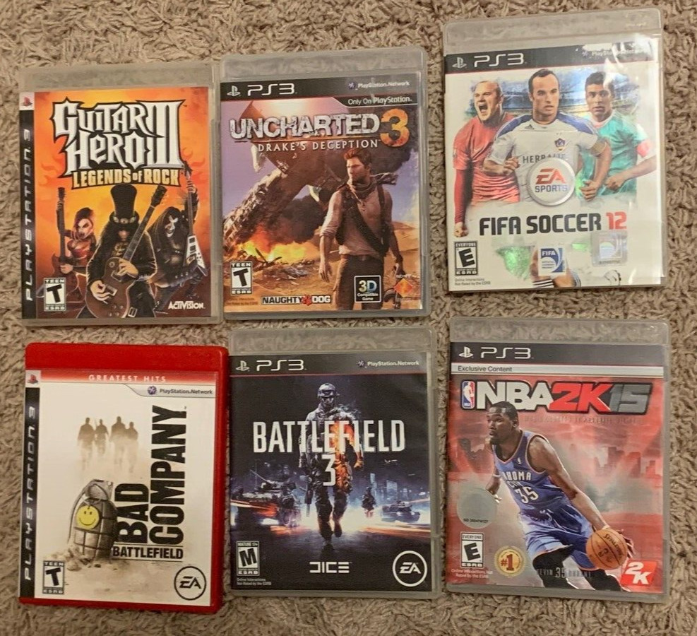 PS3 Games FREE SHIPPING – Guitar Hero III/Uncharted 3/NBA2K15/BATTLEFIELD 3+MORE