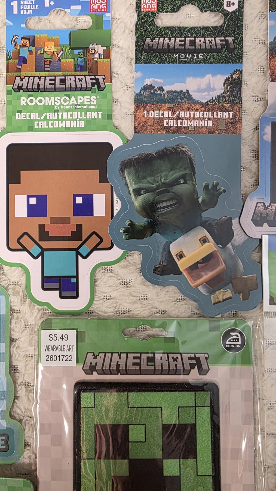 Minecraft HUGE NEW LOT 10pc Pins Stylus Pen Creeper Pen Stickers Iron-On Patch