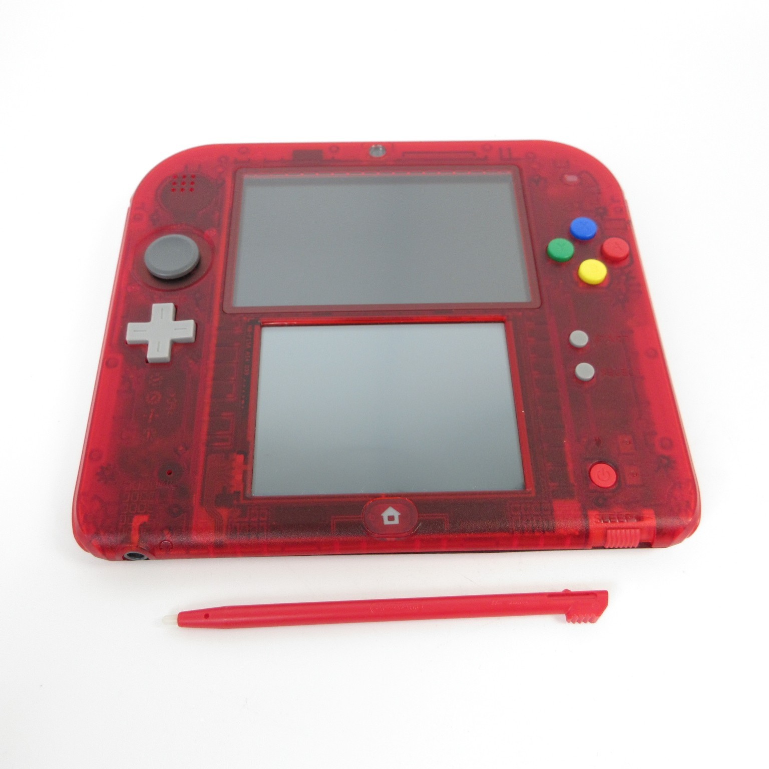 【Very Good】Nintendo 2DS Pokemon Clear Red Console ONLY Japanese Edition #NET0325