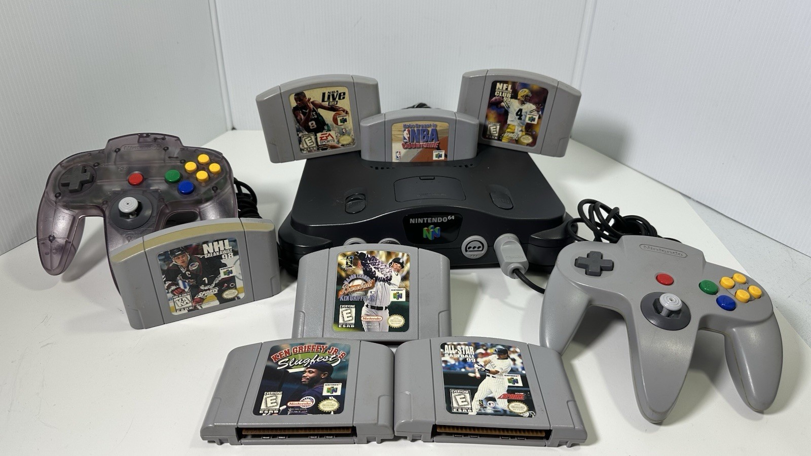 Nintendo N64 Console Bundle w/ 2 Controllers, & Games