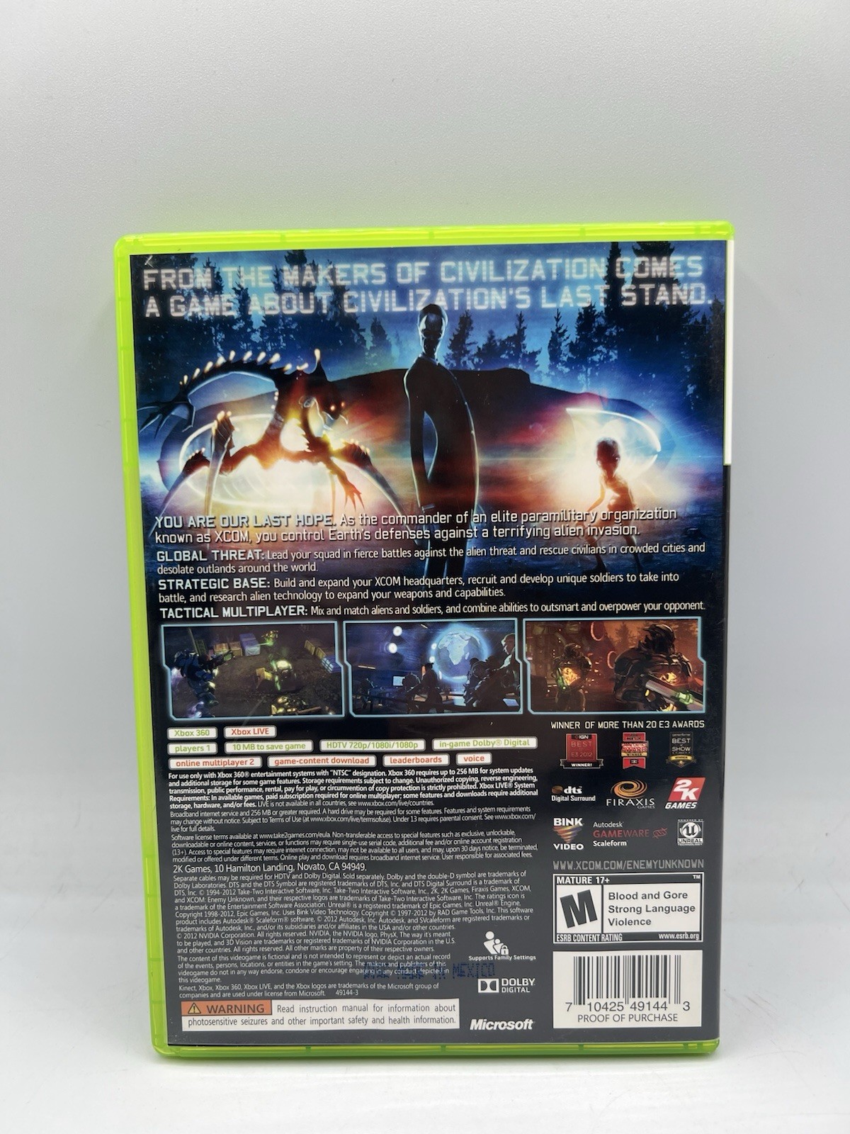 XCOM Enemy Unknown Xbox 360 Complete CIB