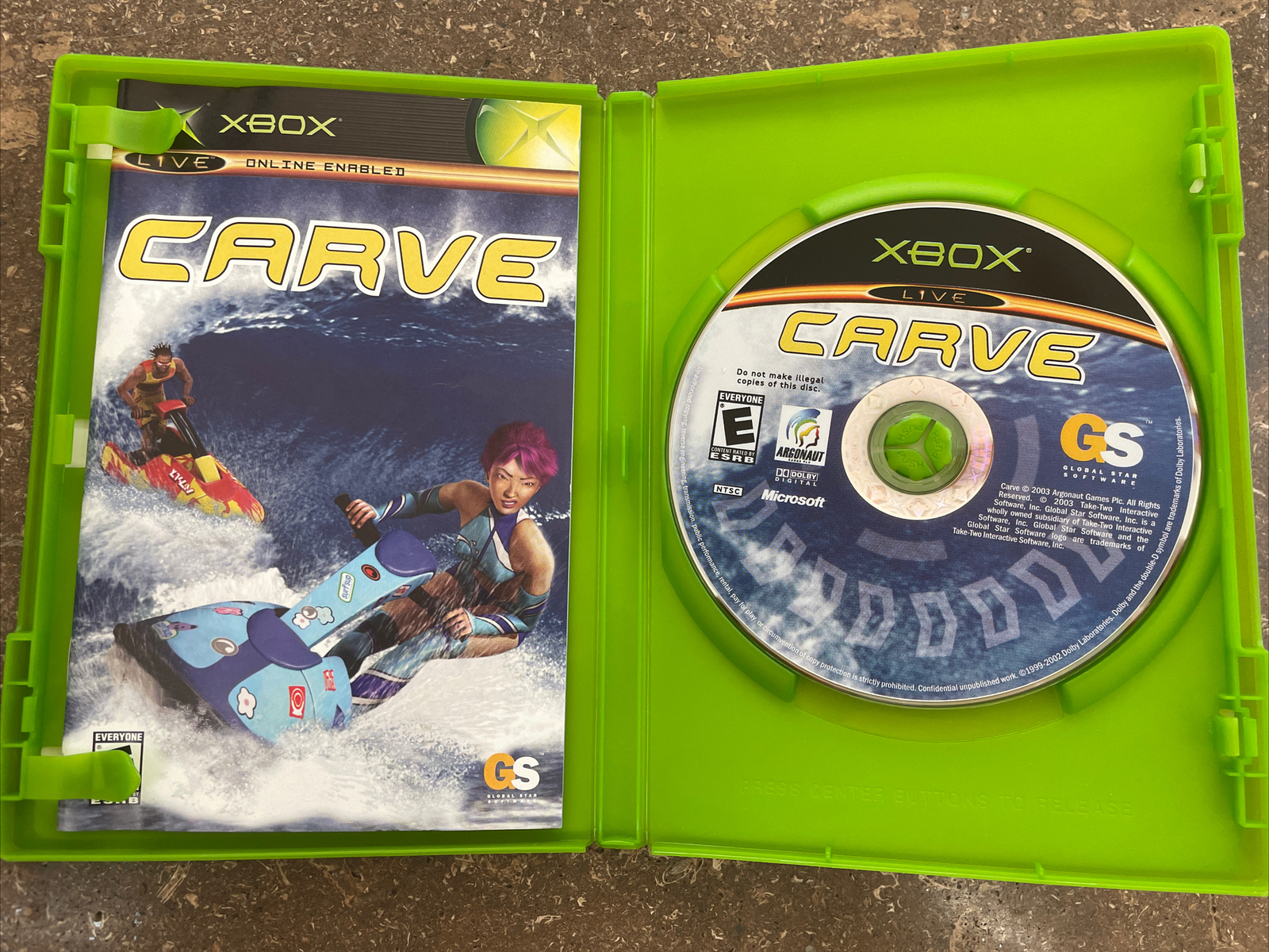 Carve Microsoft XBOX Global Star Software