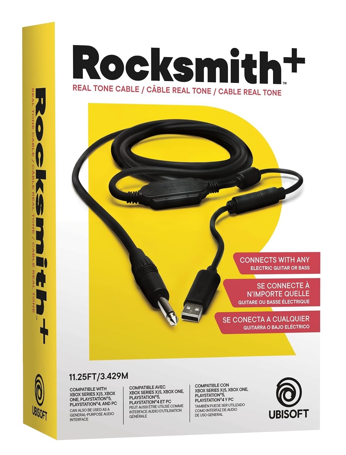 RockSmith Real Tone Cable – 11.25ft Tangle-Free Guitar to Console Connection