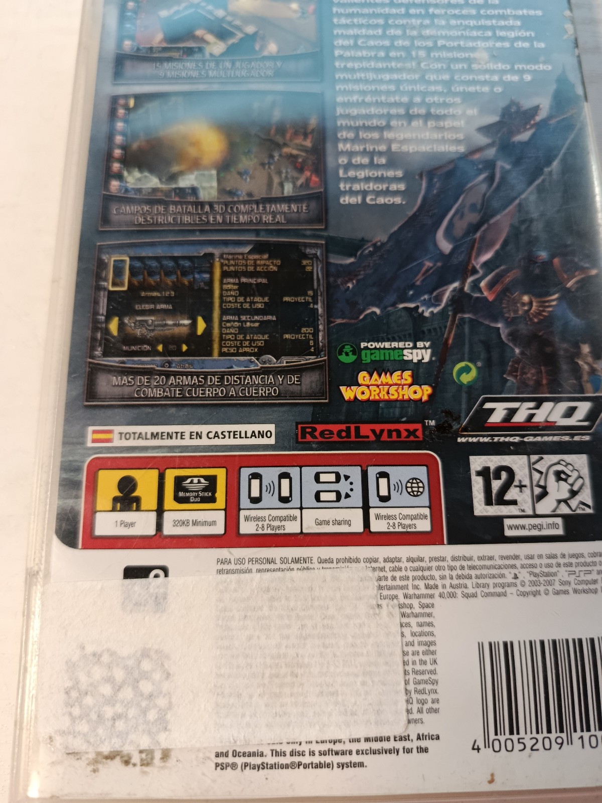 Warhammer 40.000 Squad Command THQ – Juego PSP PlayStation Edition Española Am