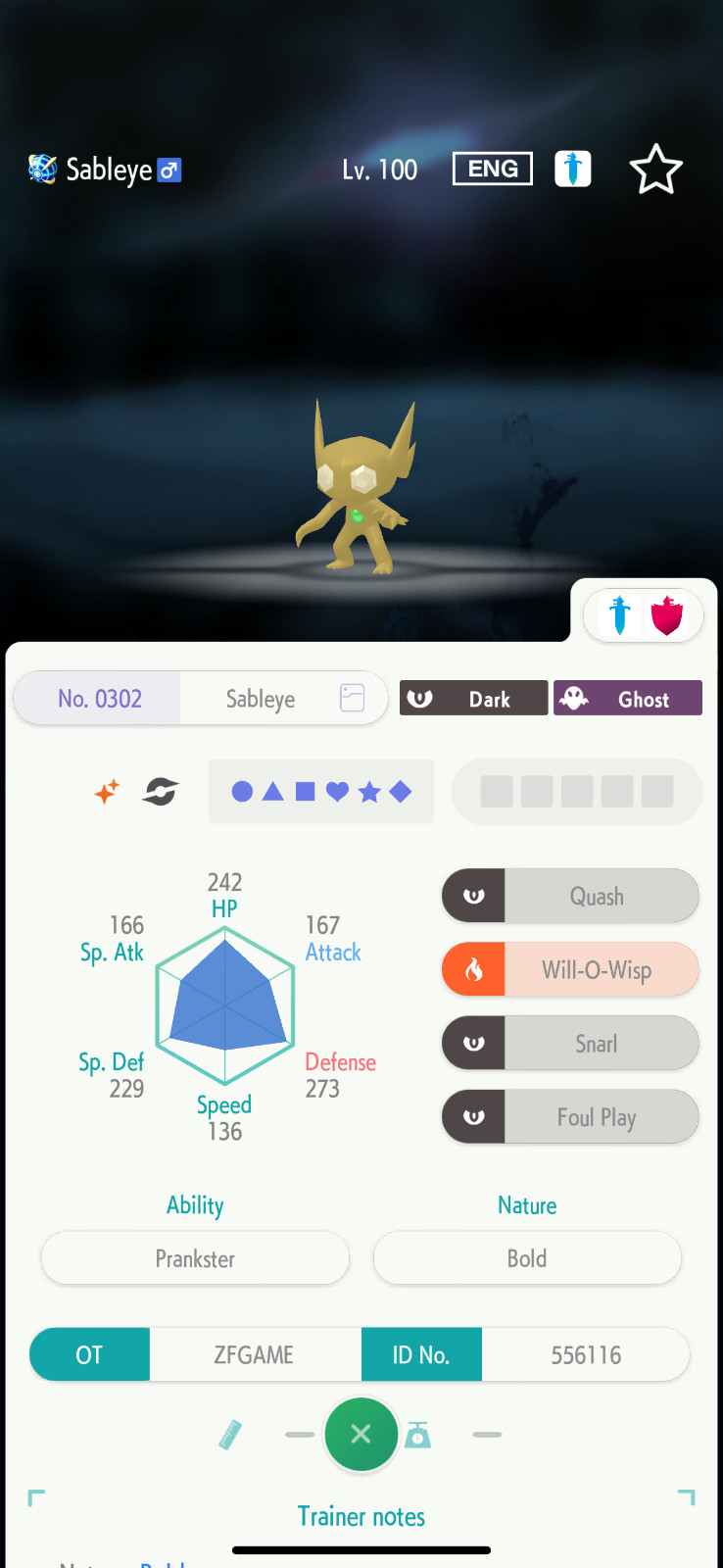 ✨6IV SHINY Sableye + EVS🚀 POKEMON HOME✨Champions✨Online delivery⚡