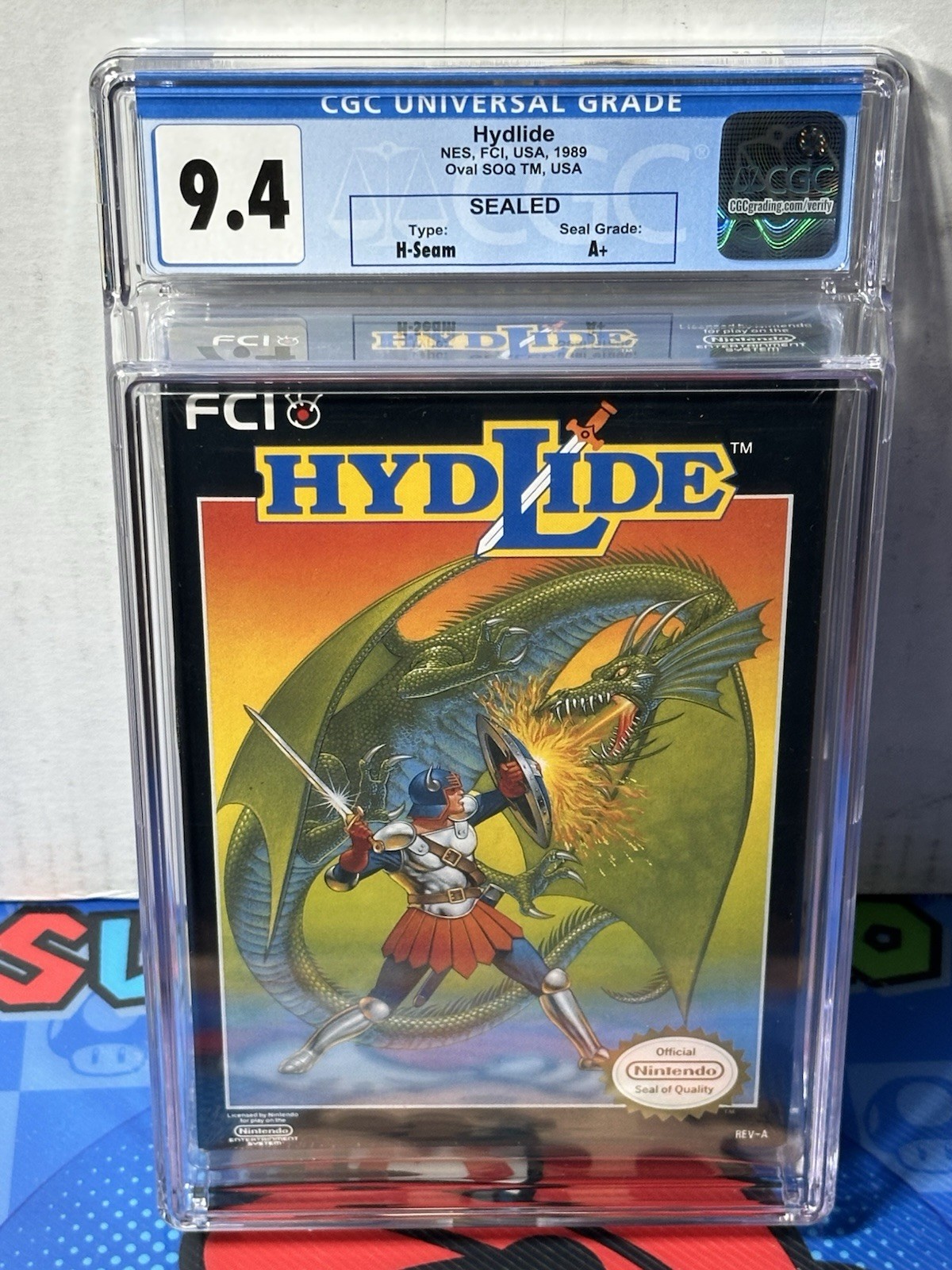 NES Nintendo HYDLIDE CGC 9.4 A+ CIB | Oval SOQ TM, USA 1989