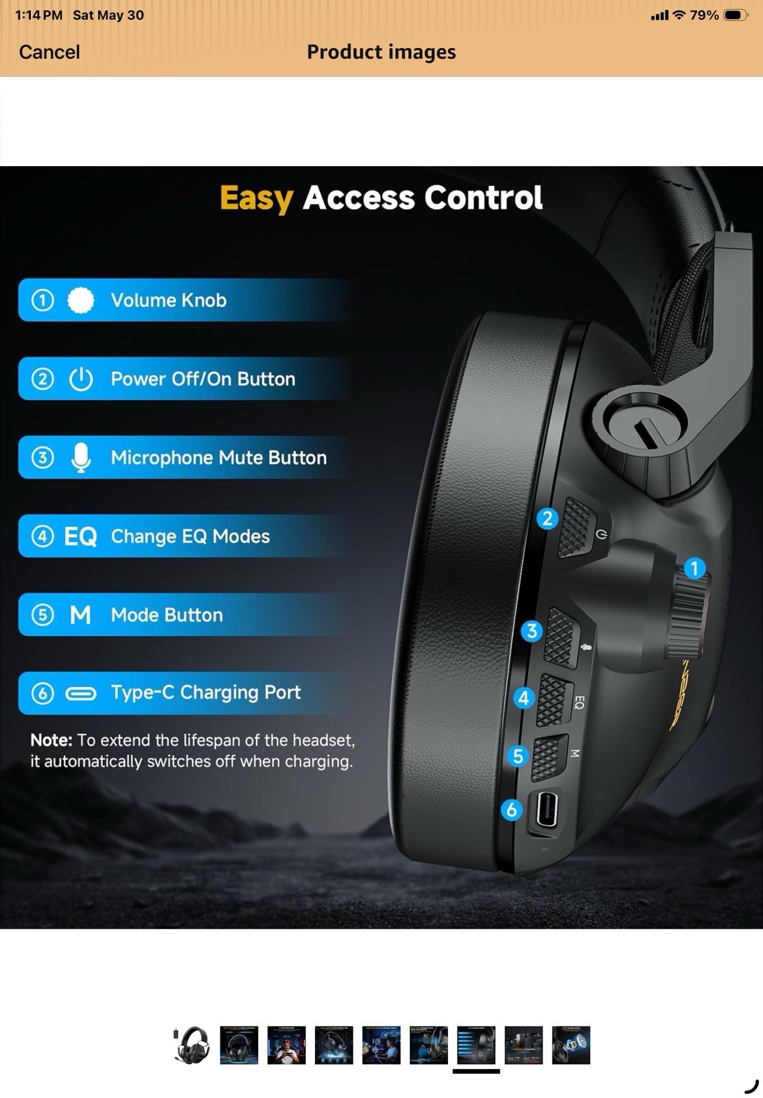 SENZER SG600 Wireless Gaming Headset Bluetooth Only No USB Dongle Included