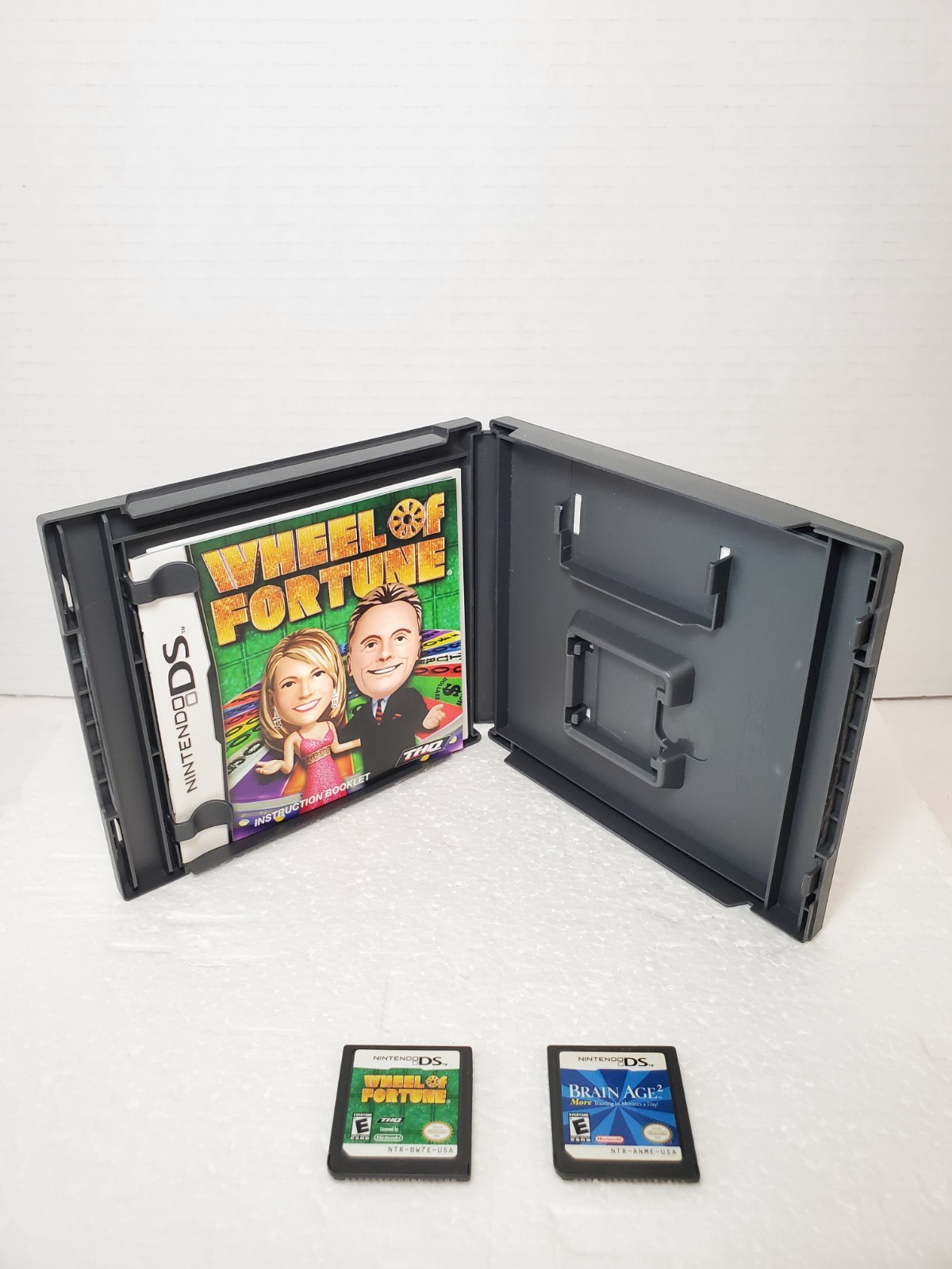Nintendo DS Lite Onyx Black (USG-001) with Charger Stylus & 2 Games TESTED ✅️