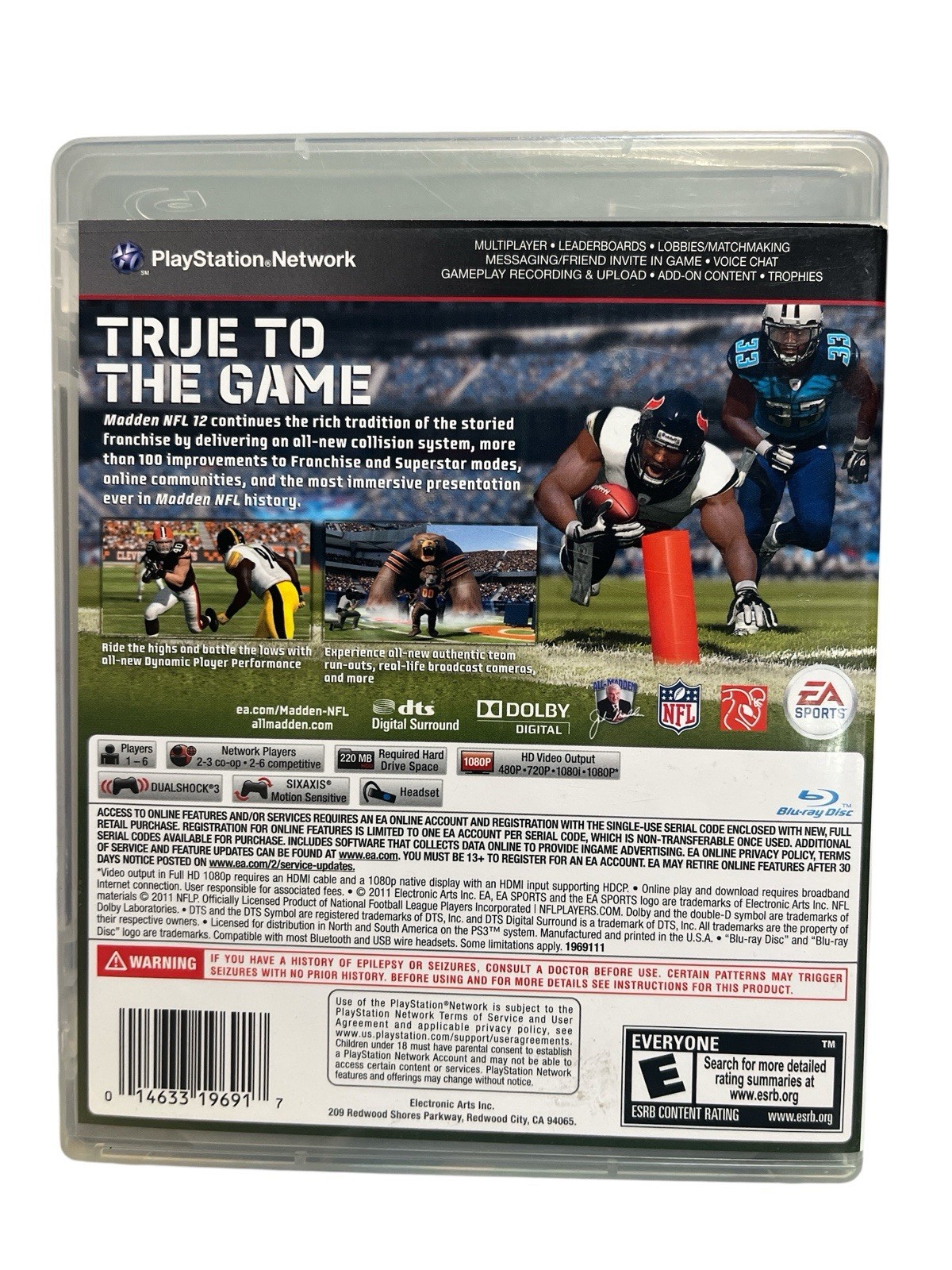 Madden NFL 12 Hall of Fame PS3 (Sony PlayStation 3, 2011)