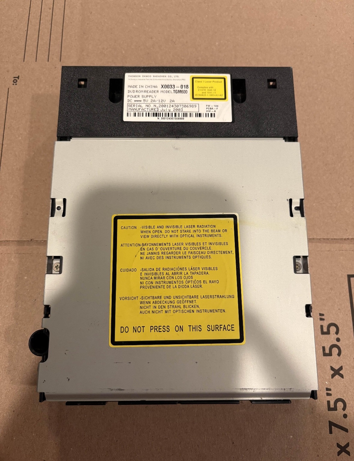Original XBOX Thomson TGM600 DVD Disc Drive WORKING TESTED