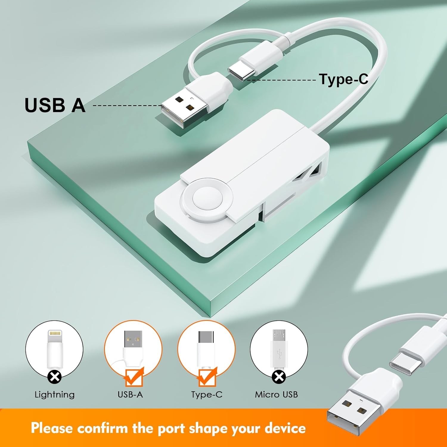 CAC Reader 2 in 1 Type C Dual Connector, DOD USB Common Access CAC Card