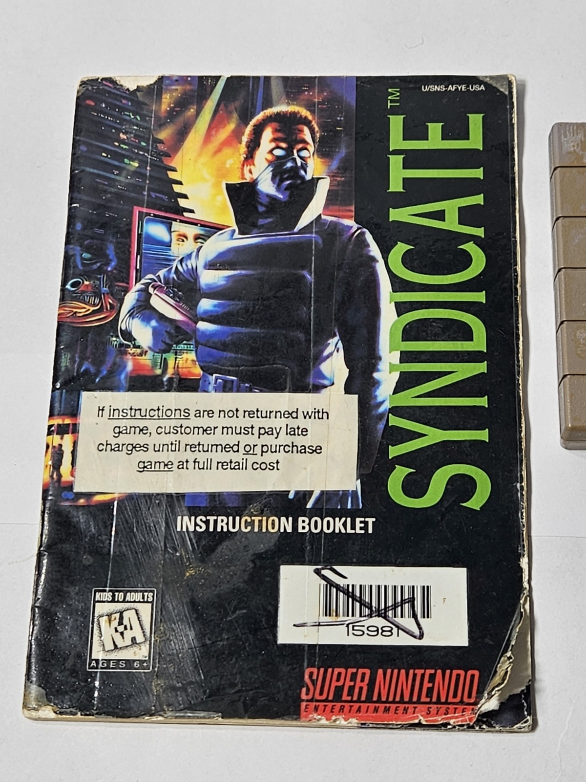 Syndicate (Super Nintendo SNES, 1993) Game Cartridge & Manual Rare – No Box