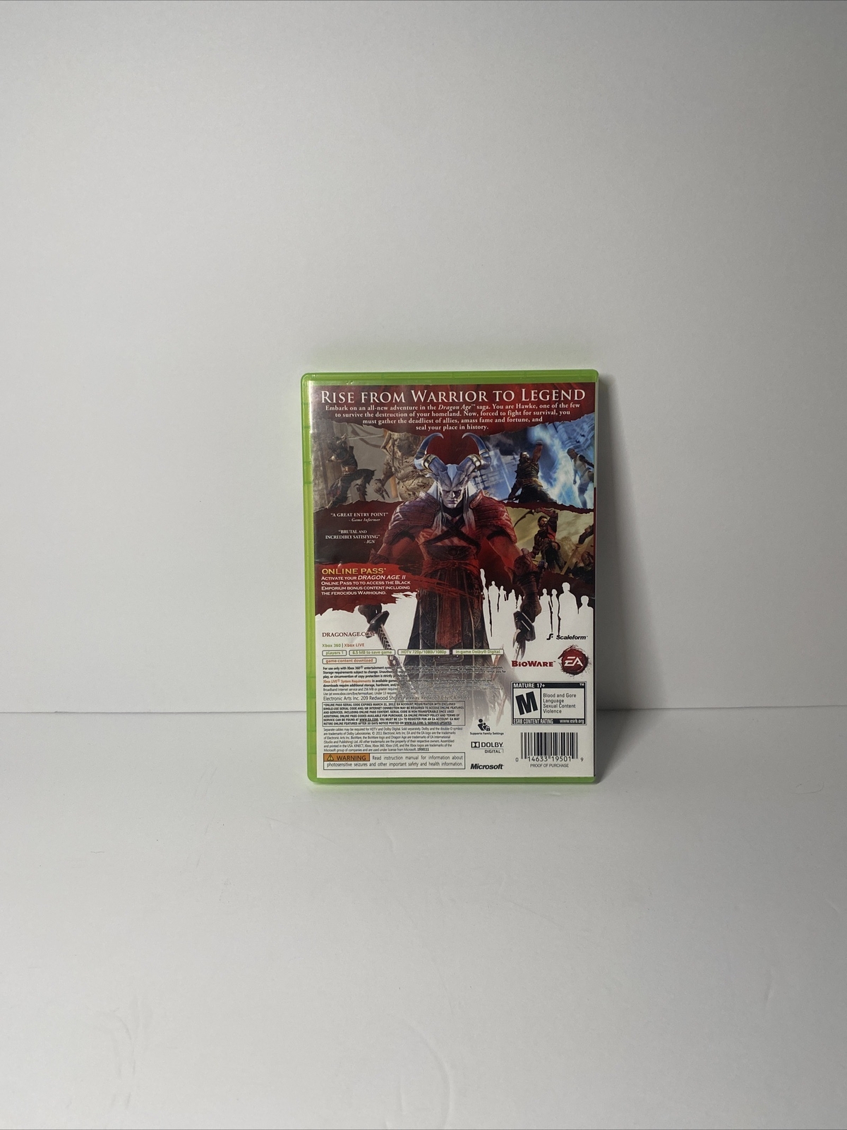 Dragon Age II Xbox 360 CIB With Manual