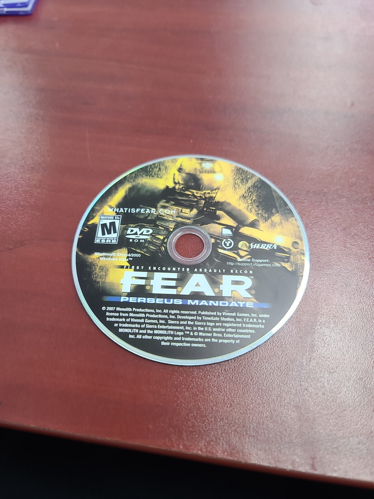 Fear First Encounter Assault Recon DVD Disc Perseus Mandate