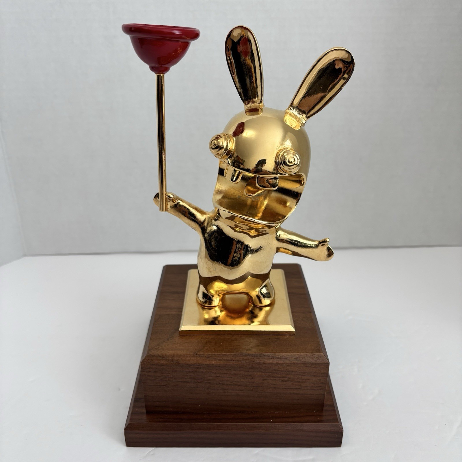 Ubisoft Employee 5 Year Award Raving Rabbids Gold Video Game Statue