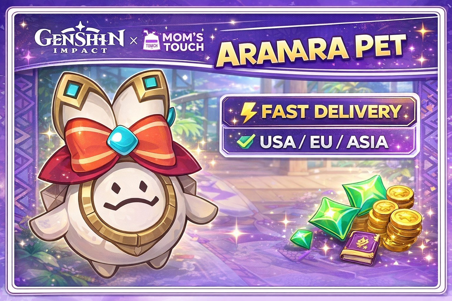 🔥 Genshin Aranara Pet FAST Delivery Mom’s Touch Collab USA/EU/Asia