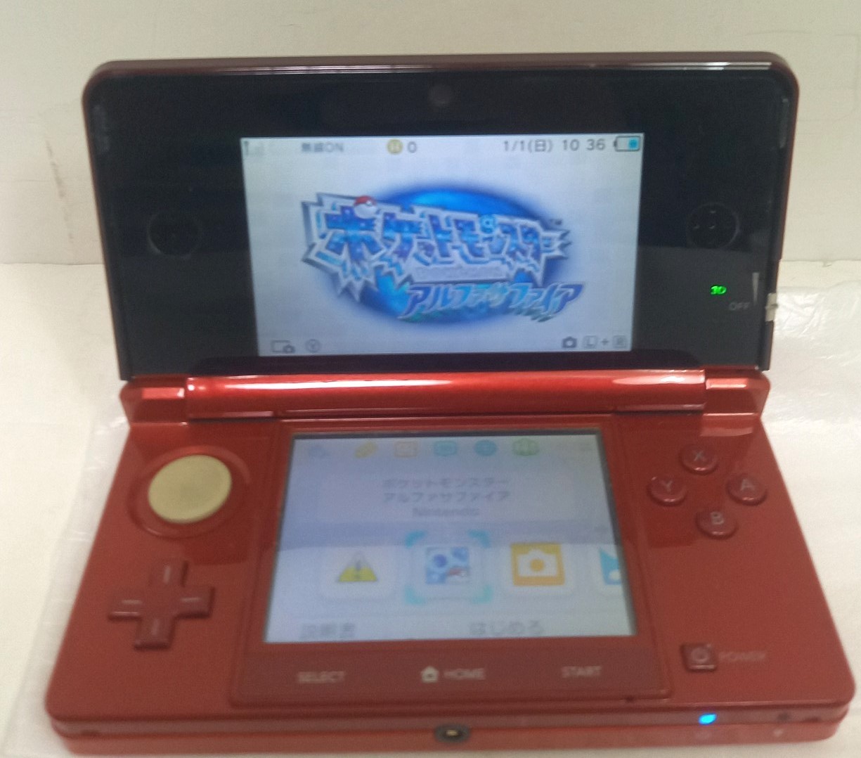 Nintendo 3DS Game Console flera red color W/ Charger Tested working NTSC-J