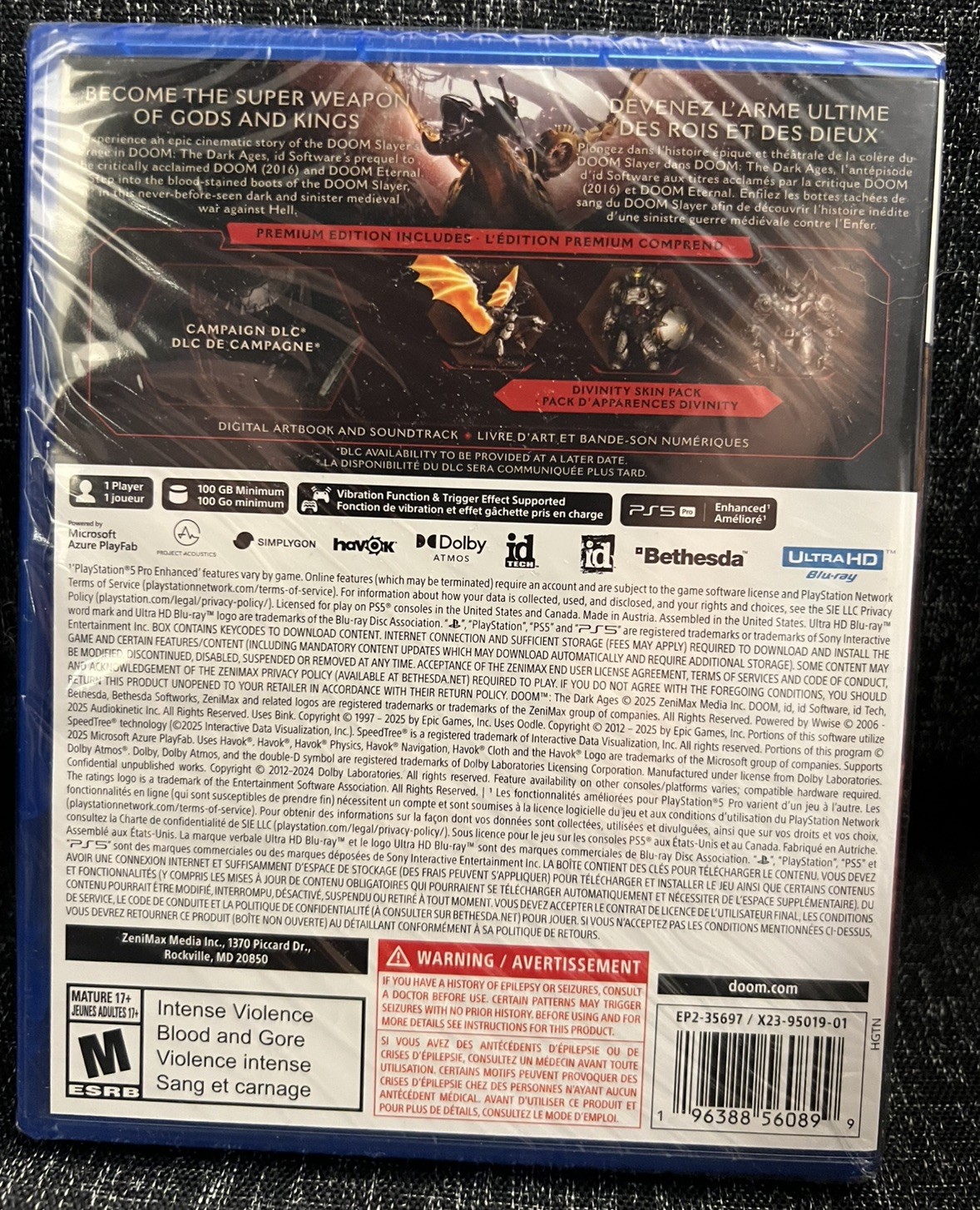 Doom The Dark Ages [ Premium Edition ] PS5 PlayStation 5 Brand New Sealed Mint