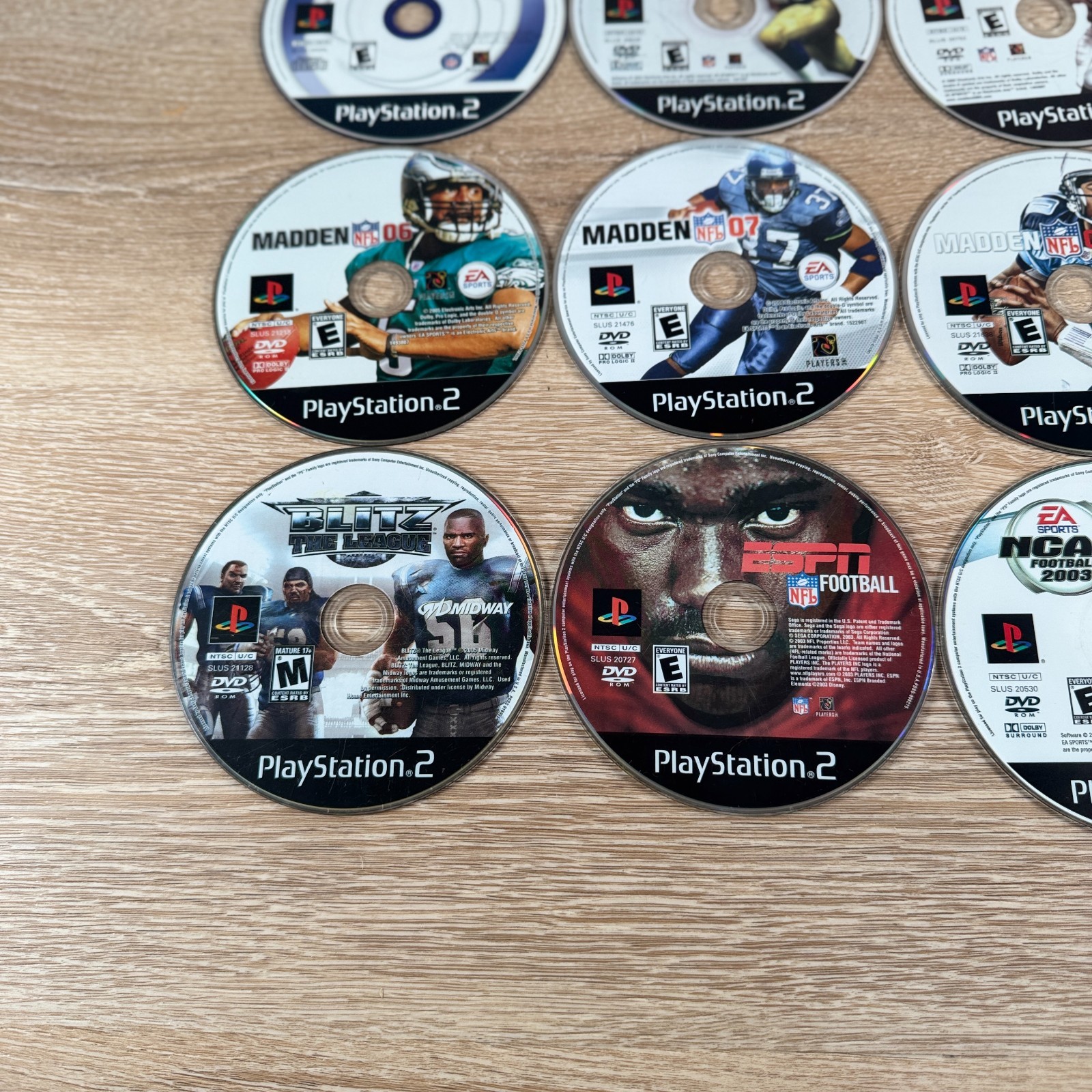 Madden Games LOT 2001-2009 + ESPN NCAA Blitz Football – Sony Playstation 2 PS2
