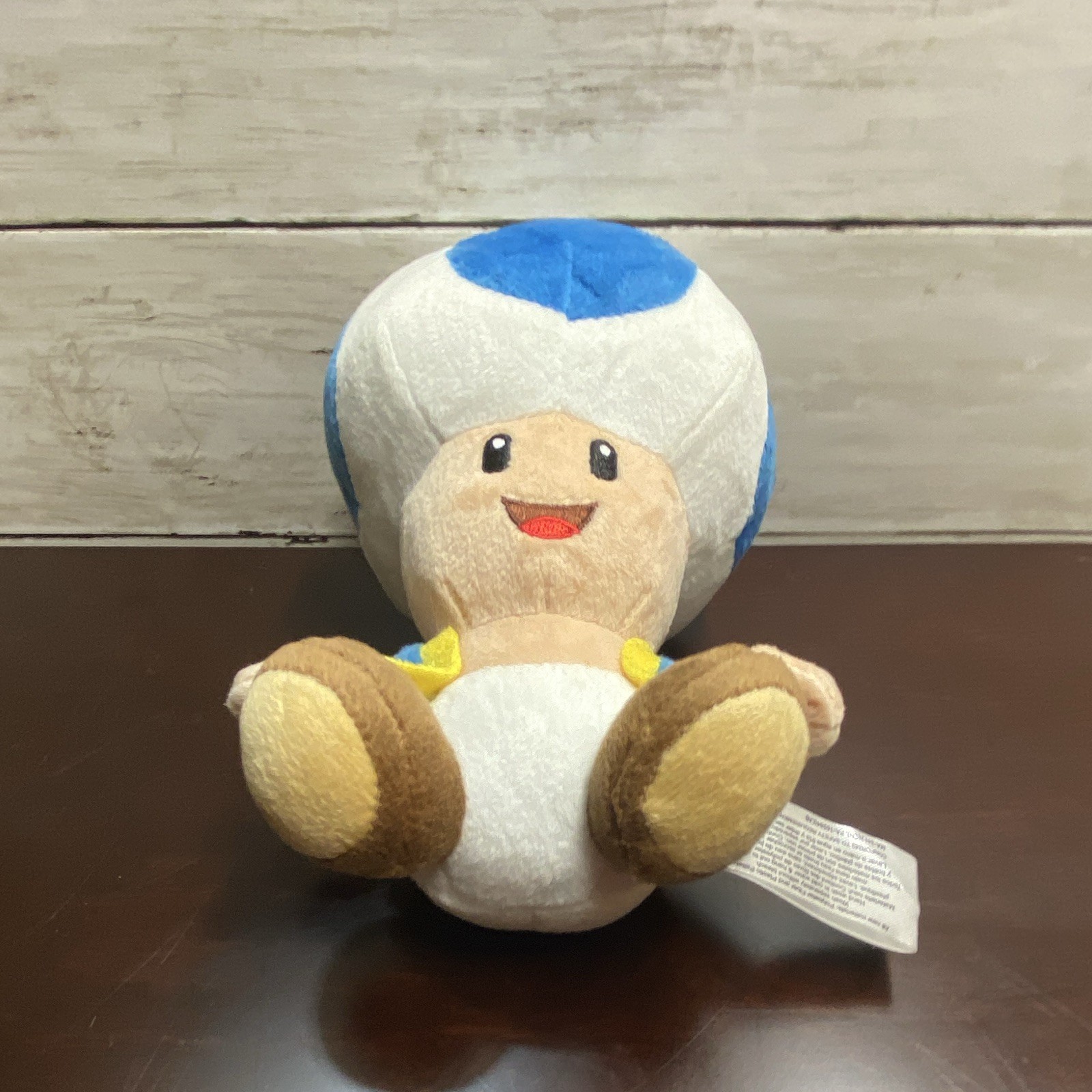 Nintendo Super Mario Bros. Toad Plush Doll Blue Mushroom w/ Hanging Loop NEW